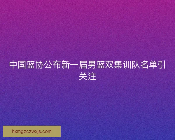 中国篮协公布新一届男篮双集训队名单引关注