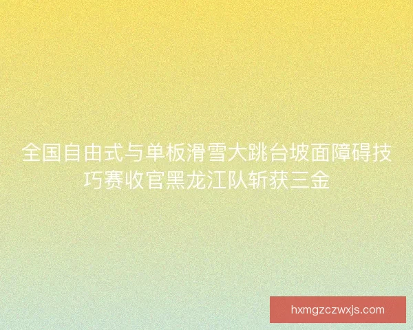 全国自由式与单板滑雪大跳台坡面障碍技巧赛收官黑龙江队斩获三金